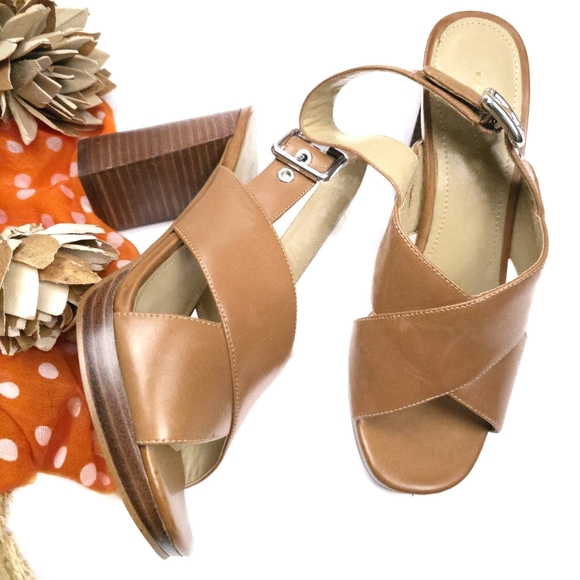 Marc Fisher Shoes - Marc Fisher Elegant Tan Women's Chunky Heel Sandals Sz 7½m